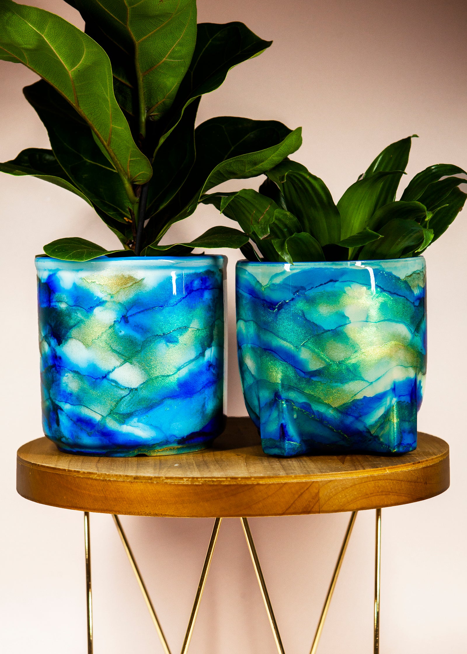 blue and gold plant pot Atlantic – plantaby.us